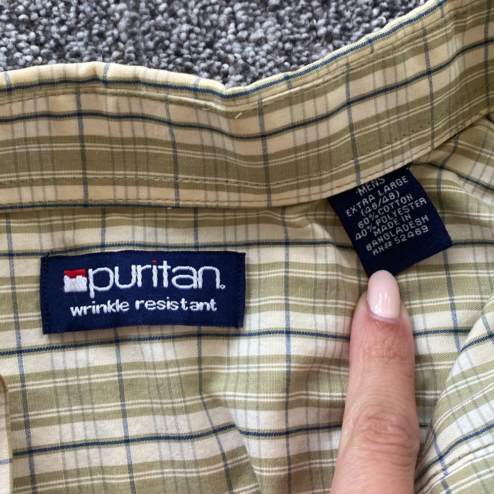 Men's Green Plaid Shirt - Picture 2 of 3